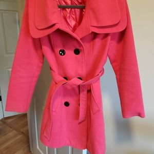 Bright Pink Pea Coat